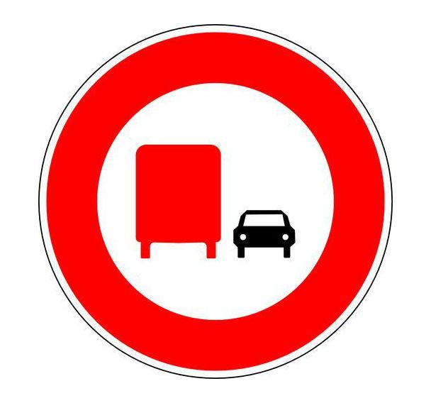 Panneau de signalisation B3a Interdiction de dépasser PL - Kelias