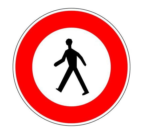 Panneau de signalisation B9a Accès interdit piétons - Kelias