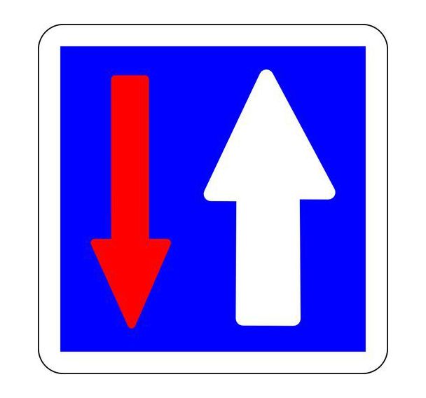 Panneau de signalisation C18 Priorité circulation sens inverse-Lacroix