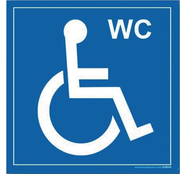 Panneau de signalisation WC avec picto handicapé