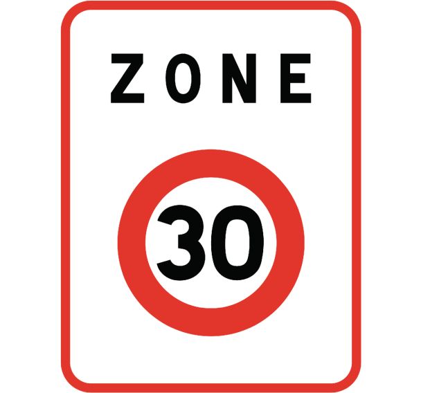 Panneau de signalisation d'entrée de zone - B30 - Entrée d'une zone à vitesse limitée à 30 km/h
