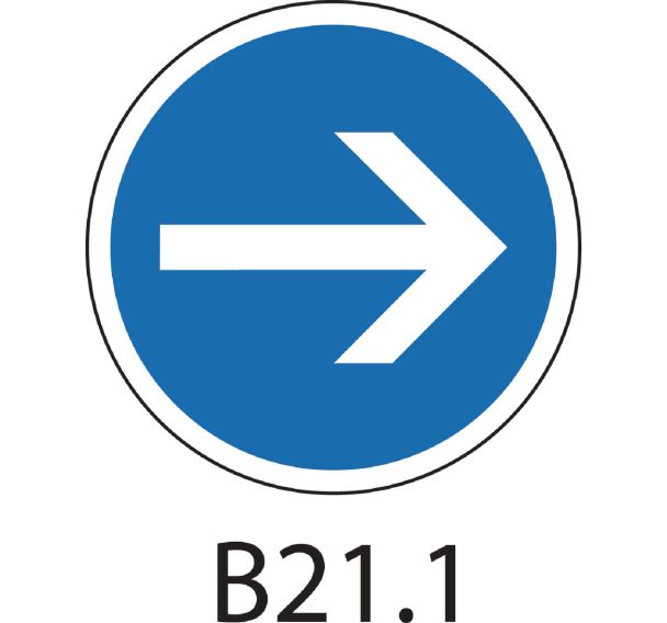 Panneau de signalisation d'obligation - B21.1 - Direction obligatoire à droite
