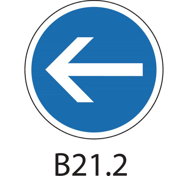 Panneau de signalisation d'obligation - B21.2 - Direction obligatoire à gauche