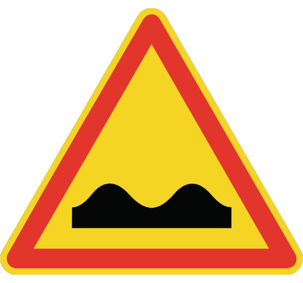 Panneau de signalisation de chantier temporaire - AK2 - Cassis ou dos d'âne