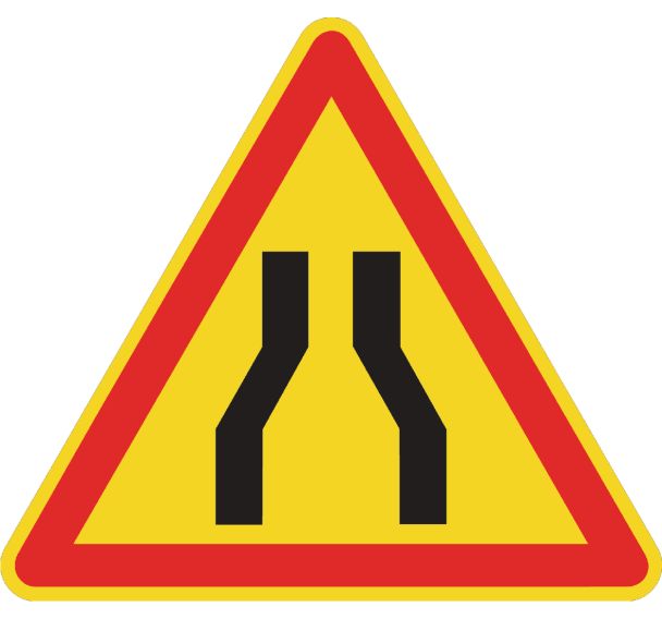 Panneau de signalisation de chantier temporaire - AK3 - Rétrécissement de chaussée