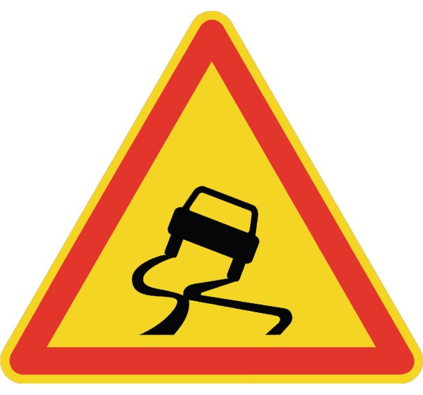 Panneau de signalisation de chantier temporaire - AK4 - Chaussée glissante