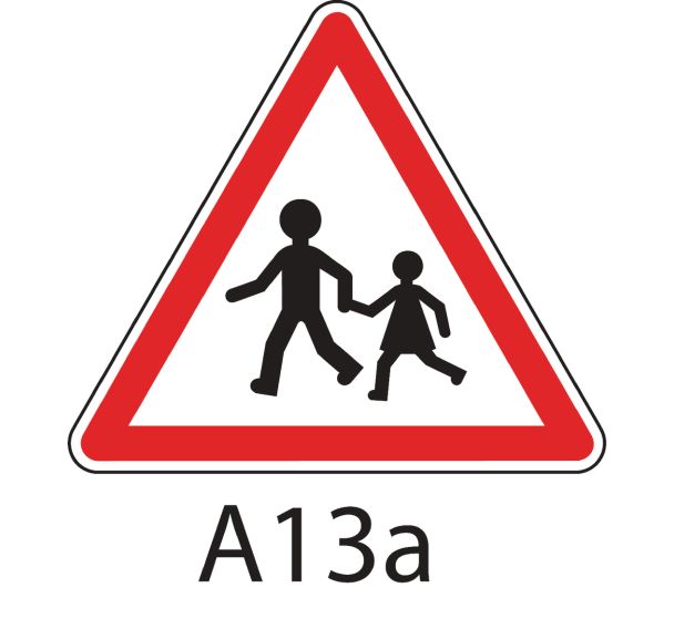 Panneau de signalisation de danger - A13a - Endroit fréquenté par les enfants