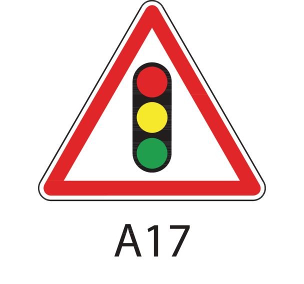 Panneau de signalisation de danger - A17 - Annonce de feux tricolores