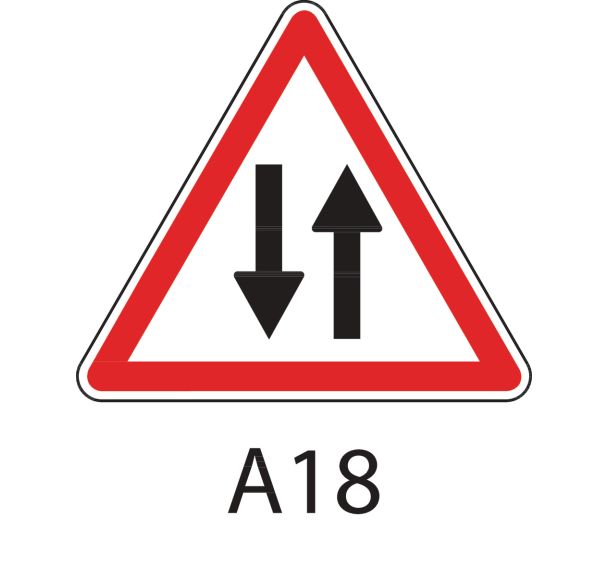 Panneau de signalisation de danger - A18 - Circulation dans les 2 sens