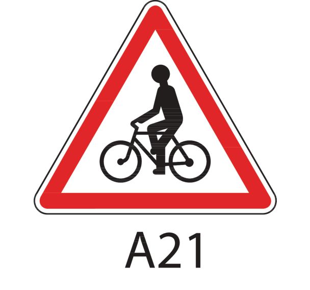 Panneau de signalisation de danger - A21 - Débouché de cyclistes