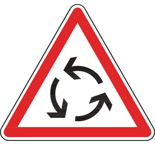Panneau de signalisation de danger - AB25 - Giratoire