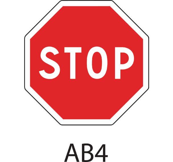 Panneau de signalisation de danger - AB4 - Stop