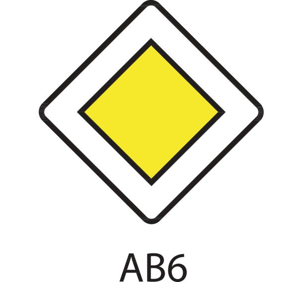 Panneau de signalisation de danger - AB6 - Route prioritaire