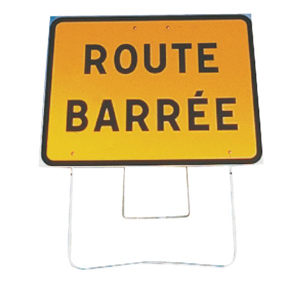 Panneau de signalisation indication de chantier - Type KC1 19 P - Route barrée