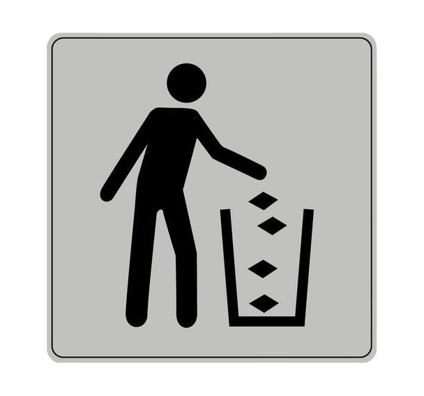 Panneau d’information standardisé ISO 7001 'poubelle'