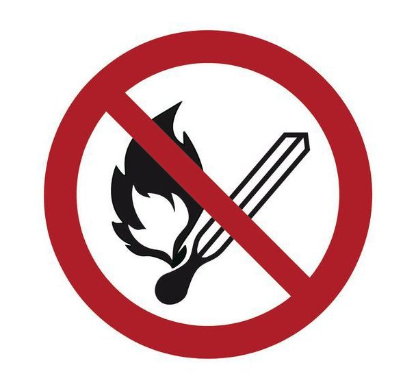 Panneau d'interdiction - ''Flamme nue interdite'' - Rigide
