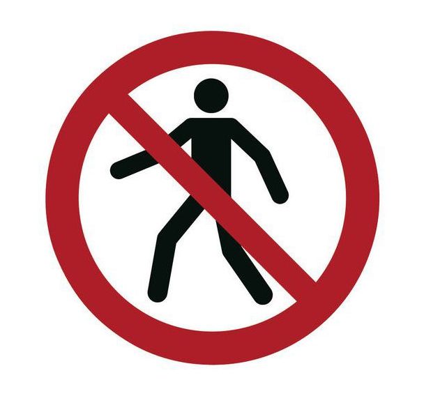 Panneau d'interdiction - ''Interdit aux piétons'' - Rigide