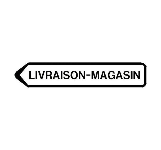 Panneau directionnel grande hauteur double message - Livraison-magasin - Longueur 1300 mm