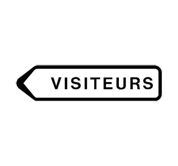 Panneau directionnel grande hauteur standard - Visiteurs - Longueur 1000 mm