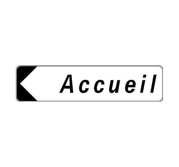Panneau directionnel standard - Accueil - Longueur 500 mm