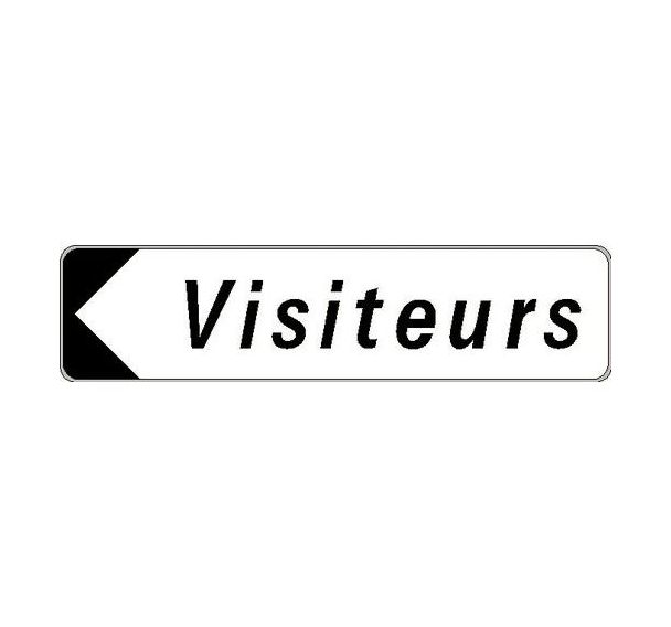 Panneau directionnel standard - Visiteurs - Longueur 500 mm