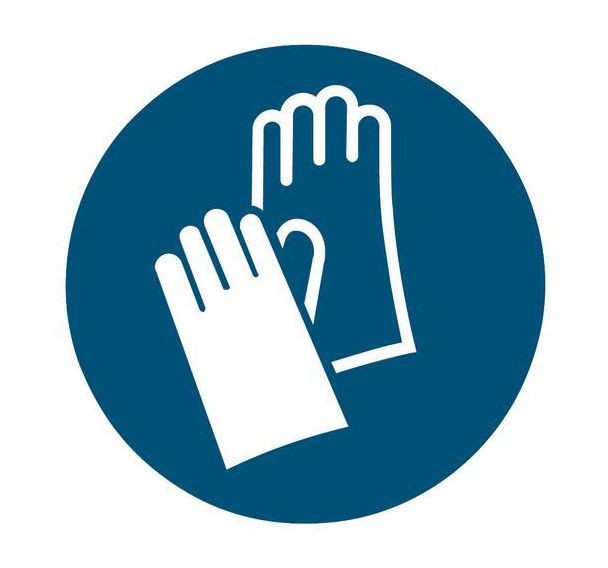 Panneau d'obligation - ''Port de gants de sécurité obligatoire''