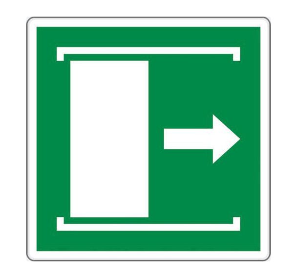 Panneau évacuation - Coulisser porte à droite - Aluminium, Largeur : 350 mm