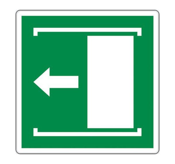 Panneau évacuation - Coulisser porte à gauche - Aluminium, Largeur : 350 mm
