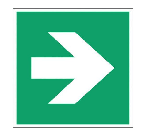 Panneau évacuation - Flèche directionelle droite - Rigide