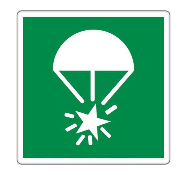 Panneau évacuation - Fusée parachute - Aluminium