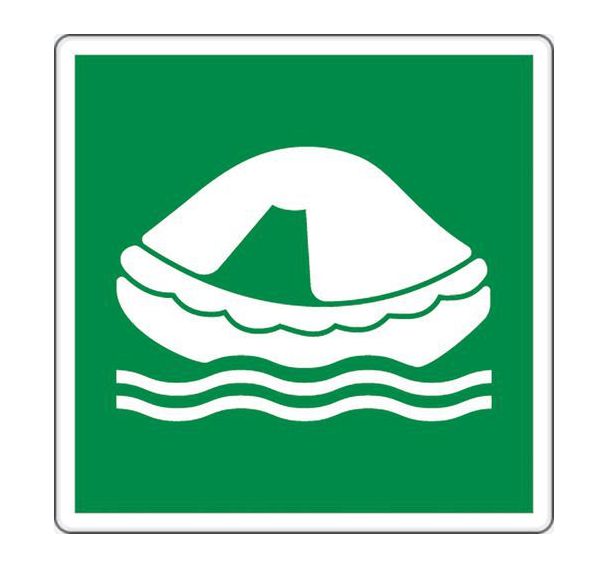 Panneau évacuation - Radeau sauvetage - Aluminium