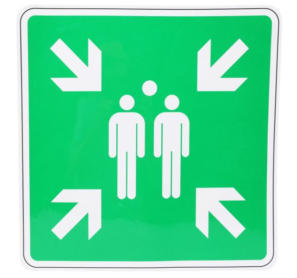 Panneau évacuation Point rassemblement adhésif - Manutan Expert