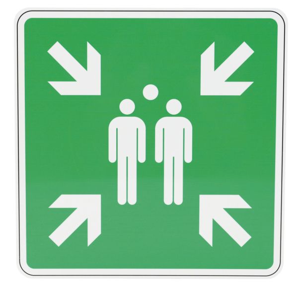 Panneau évacuation Point rassemblement aluminium - Manutan Expert