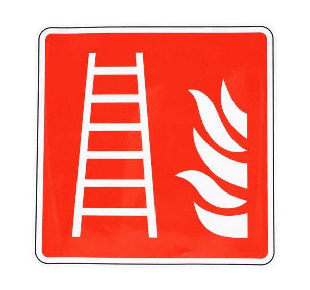 Panneau incendie - Echelle d'incendie - Adhésif - 200x200 mm