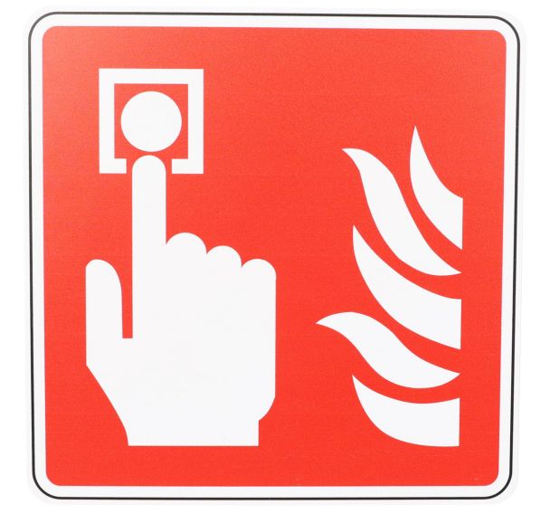 Panneau incendie - Point d'alarme incendie - PVC - 200x200mm
