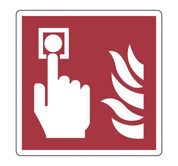 Panneau incendie - Point d'alarme incendie - PVC - 200x200mm