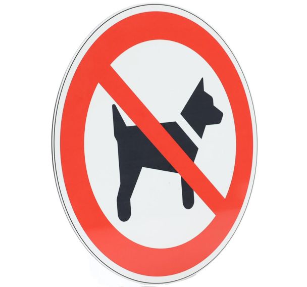 Panneau interdiction- Interdit aux chiens- Aluminium - 350mm