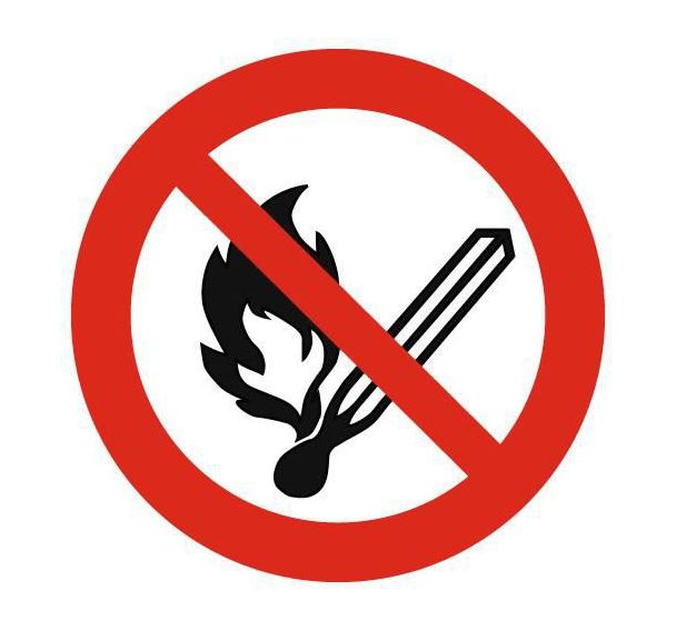 Panneau interdiction - Flamme nue interdite- PVC - 300mm