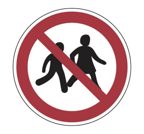 Panneau interdiction - Interdit aux enfants - Aluminium ROND