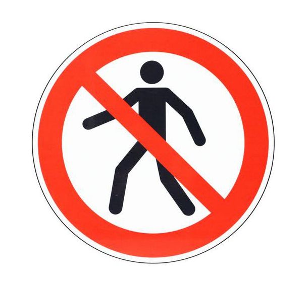 Panneau interdiction - Interdit aux piétons - PVC - Manutan Expert