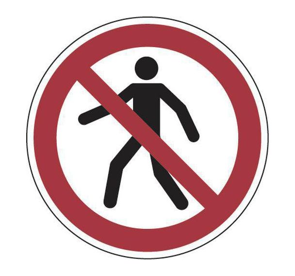 Panneau interdiction - Interdit aux piétons - PVC - Manutan Expert