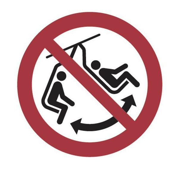 Panneau interdiction - Ne pas se balancer sur chaise - Aluminium
