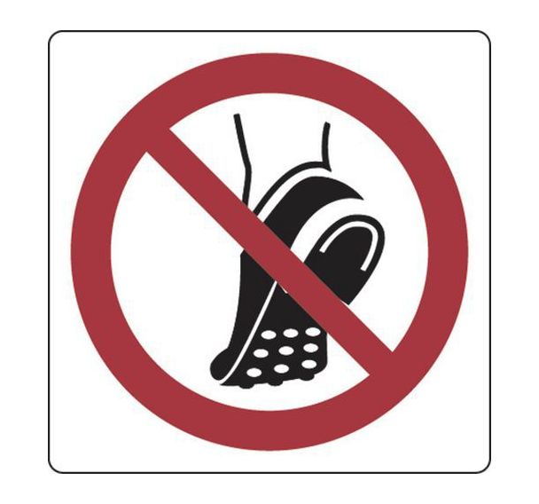 Panneau interdiction - Port chaussures à crampons - Aluminium