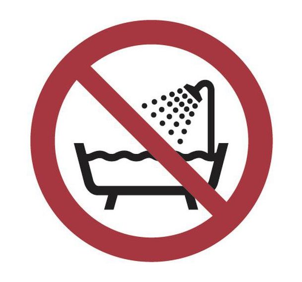Panneau interdiction - Tenir éloigner de source d'eau - Aluminium