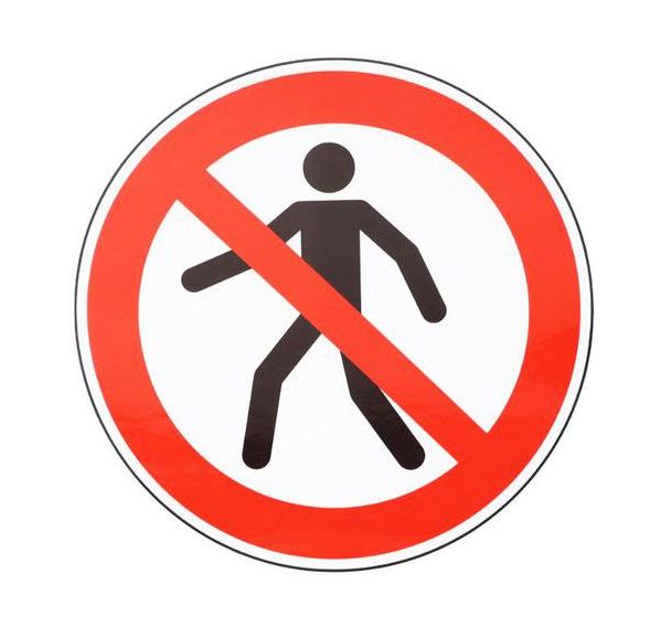 Panneau interdiction Interdit aux piétons adhésif - Manutan Expert