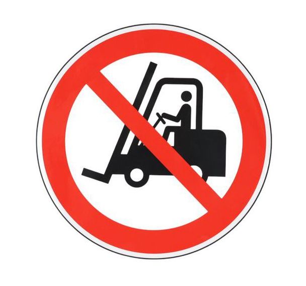 Panneau interdiction Véhicules industriels adhésif - Manutan Expert