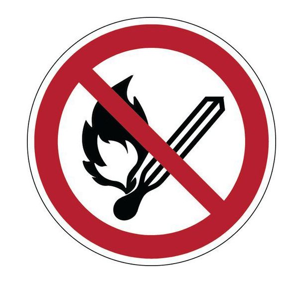 Panneau interdiction rond - Flamme nue interdite - Rigide