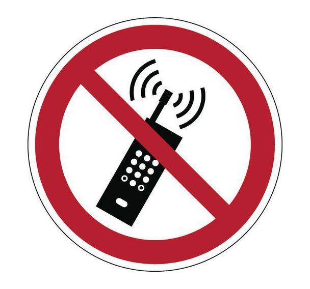 Panneau interdiction rond - Interdiction d'activer des téléphones mobiles - Rigide