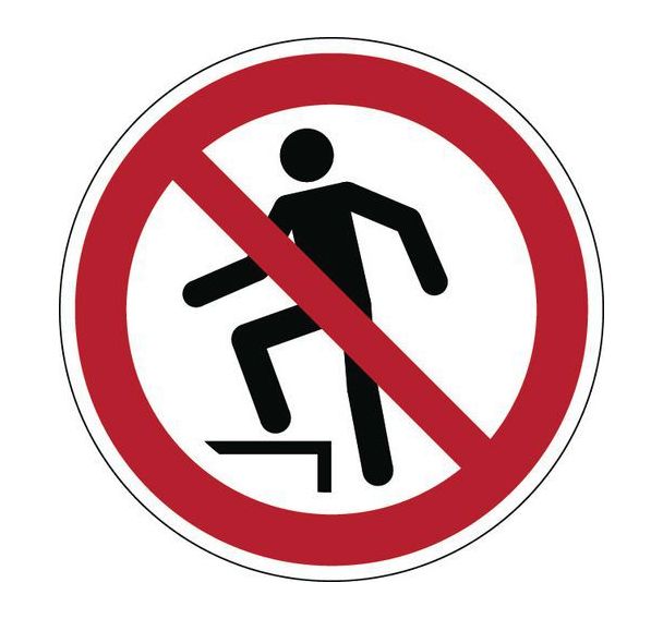 Panneau interdiction rond - Interdiction de marcher sur la surface- Rigide