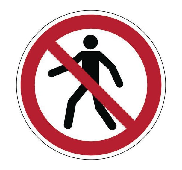 Panneau interdiction rond - Interdit aux piétons - Rigide